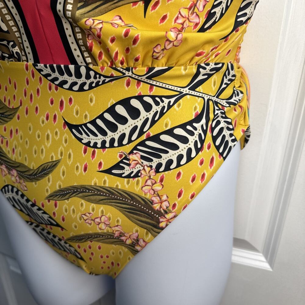 Agua Bendita Swimsuit Womens XL Ellis Lula Plunge Floral Tropical One Piece NWT - Picture 6 of 15